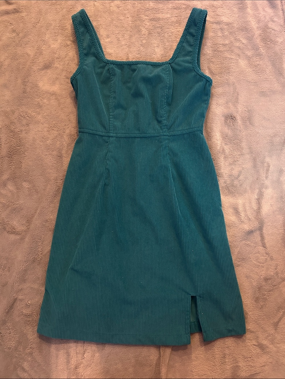 Japna Teal Corduroy Mini Dress